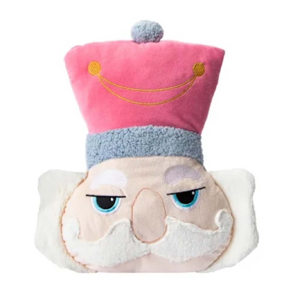 Pink Nutcracker Head Christmas Throw Pillow Decor